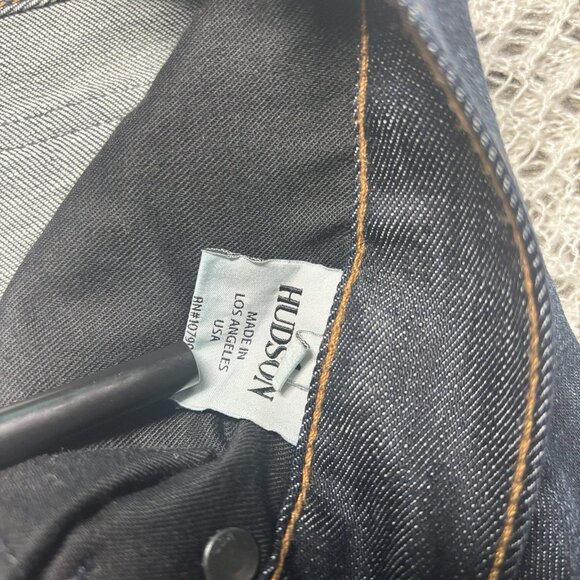 HUDSON Los Angeles Jeans Blue Dark Wash Men’s Size W34x34 Current Made In USA - Picture 7 of 9